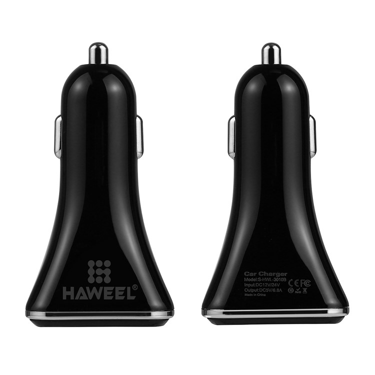 HAWEEL S-HWL-3010B Multifunction 6.8A Four USB Ports Car Charger-2