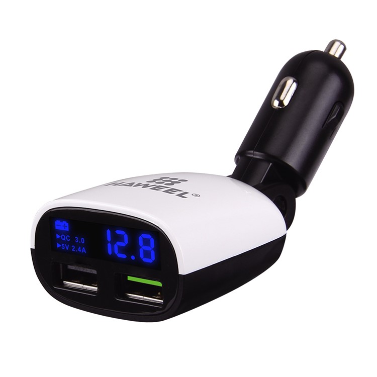 HAWEEL 3020B Dual USB Ports Quick Charge QC3.0 USB Car Charger with LCD Display-1