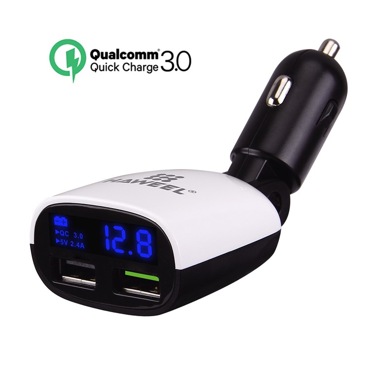 HAWEEL 3020B Dual USB Ports Quick Charge QC3.0 USB Car Charger with LCD Display-2