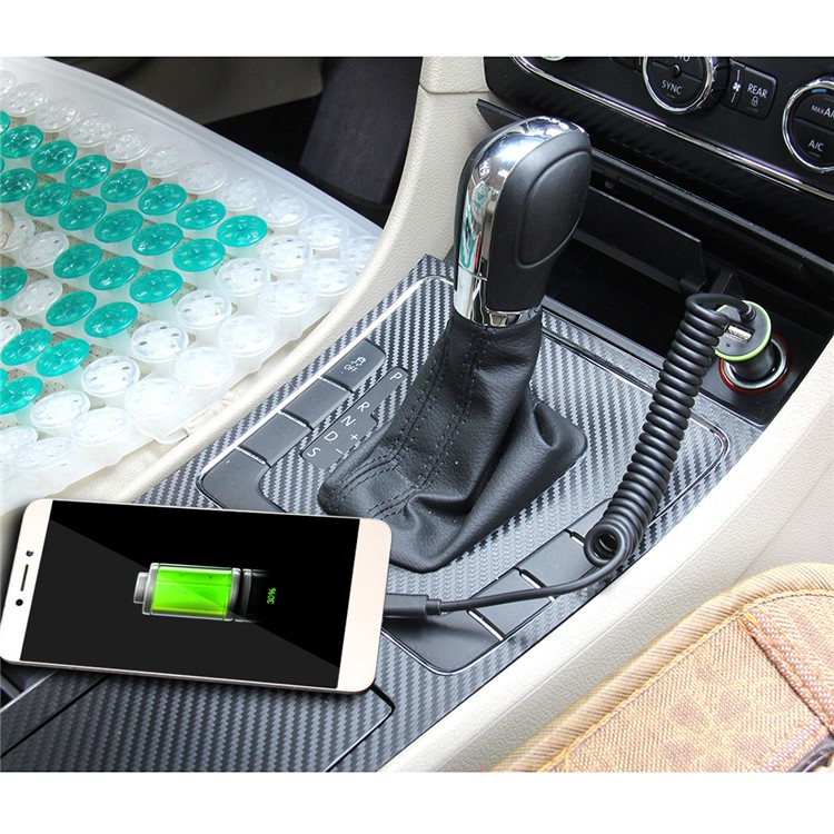 HAWEEL HWL-3312 Portable 2.1A Car Charger with USB Type C Spring Cable-8