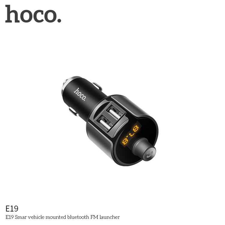 HOCO E19 Smart Car Wireless FM Transmitter Bluetooth Hands-free Car Kit-3