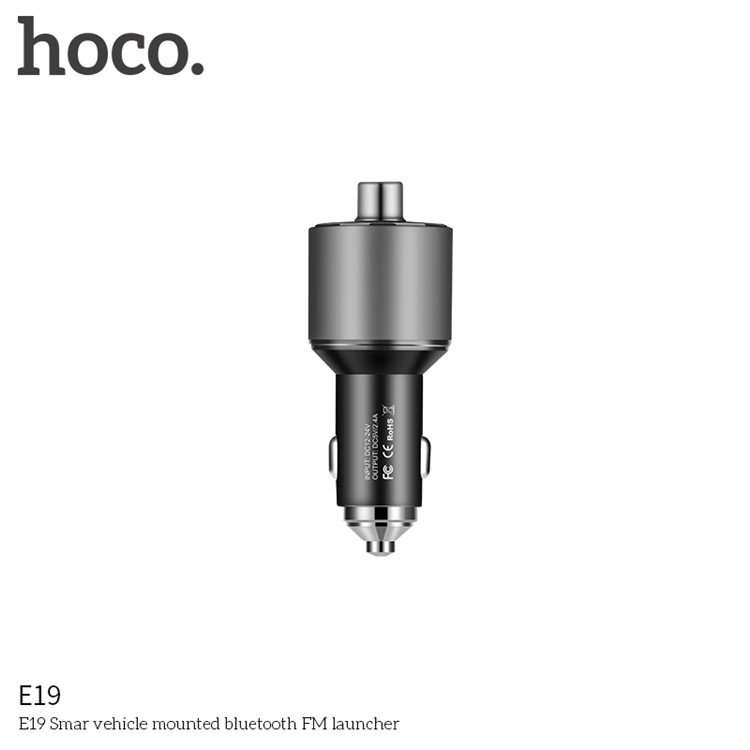 HOCO E19 Smart Car Wireless FM Transmitter Bluetooth Hands-free Car Kit-4