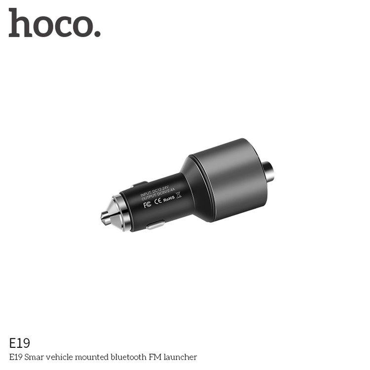 HOCO E19 Smart Car Wireless FM Transmitter Bluetooth Hands-free Car Kit-6