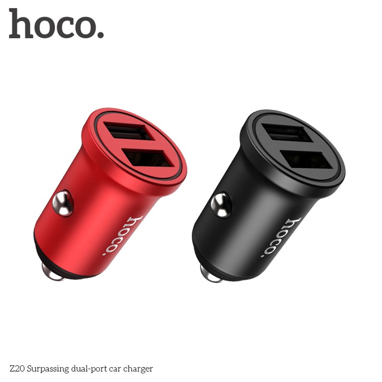 HOCO Z20 Surpassing Dual USB Ports 4.8A Car Charger for iPhone iPad Samsung - Red-3