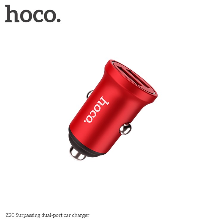 HOCO Z20 Surpassing Dual USB Ports 4.8A Car Charger for iPhone iPad Samsung - Red-4