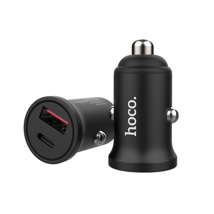 HOCO Z20A Surpassing QC 2.0/3.0 USB + PD Type-C Output 36W Car Charger for iPhone iPad Samsung-1