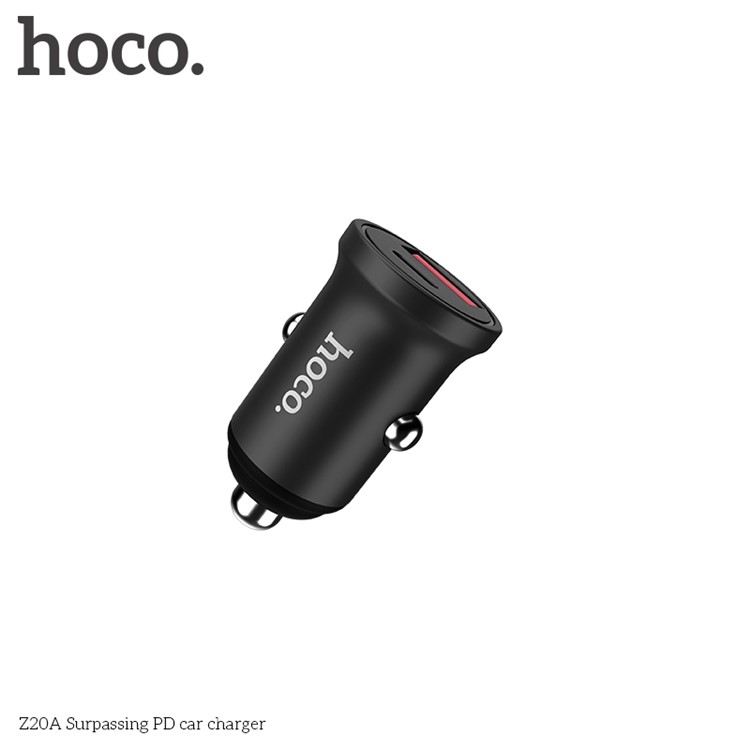 HOCO Z20A Surpassing QC 2.0/3.0 USB + PD Type-C Output 36W Car Charger for iPhone iPad Samsung-4