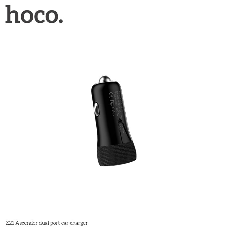 HOCO Z21 Ascender Mini Dual USB Outputs 3.4A Car Charger for iPhone iPad Samsung - Black-4