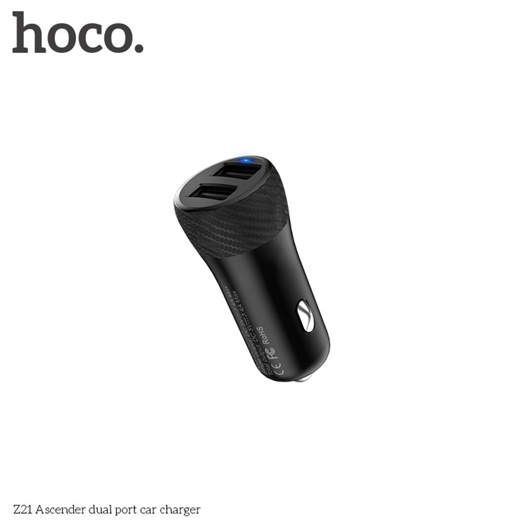 HOCO Z21 Ascender Mini Dual USB Outputs 3.4A Car Charger for iPhone iPad Samsung - Black-5