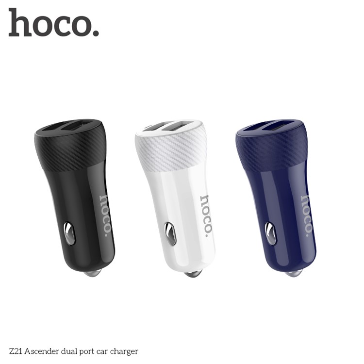 HOCO Z21 Ascender Mini Dual USB Outputs 3.4A Car Charger for iPhone iPad Samsung - Black-6