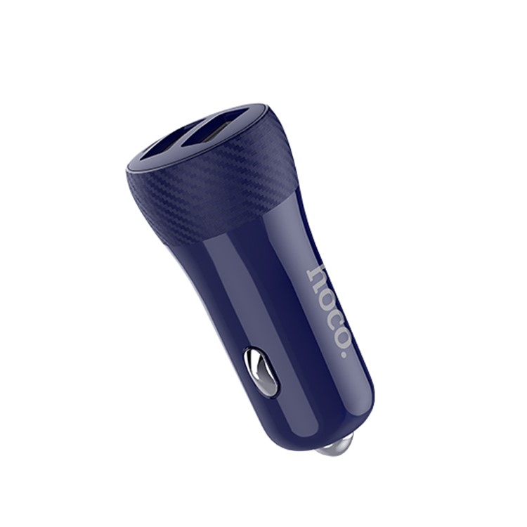 HOCO Z21 Ascender Dual USB Outputs 3.4A Car Charger for iPhone iPad Samsung - Blue-1