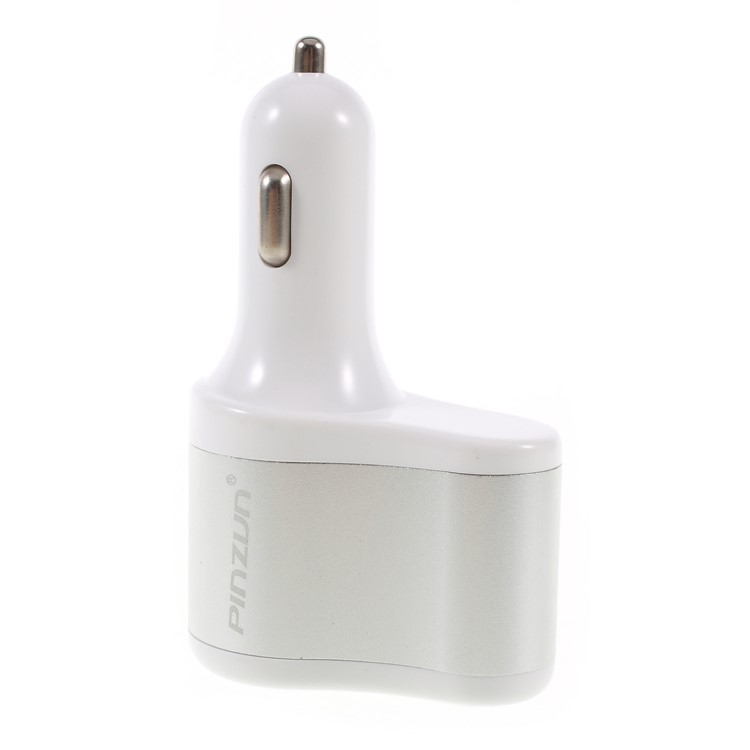 PINZUN CC-009 3.1A Fast Charge Dual USB Car Charger with Cigarette Lighter Socket - Silver-3