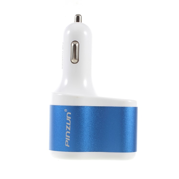 PINZUN CC-009 3.1A Fast Charge 2-USB Car Charger & Cigarette Lighter Socket Adapter - Blue-3