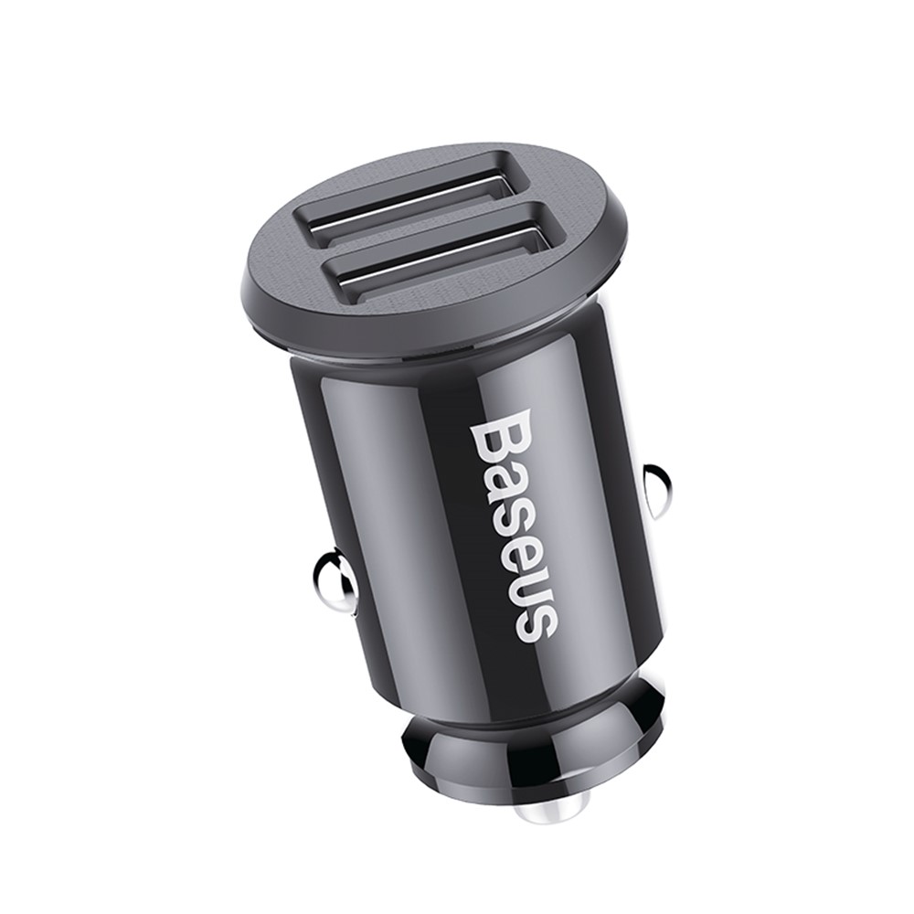 BASEUS CE/FCC/ROSH Grain Mini Dual USB Smart Car Charger 3.1A for iPhone iPad Samsung etc. - Black-4