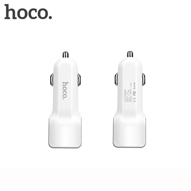 HOCO Z23 Grand Dual-USB-Ausgänge 12W Kfz-Ladegerät Für IPhone Ipad Samsung - Weiß-3
