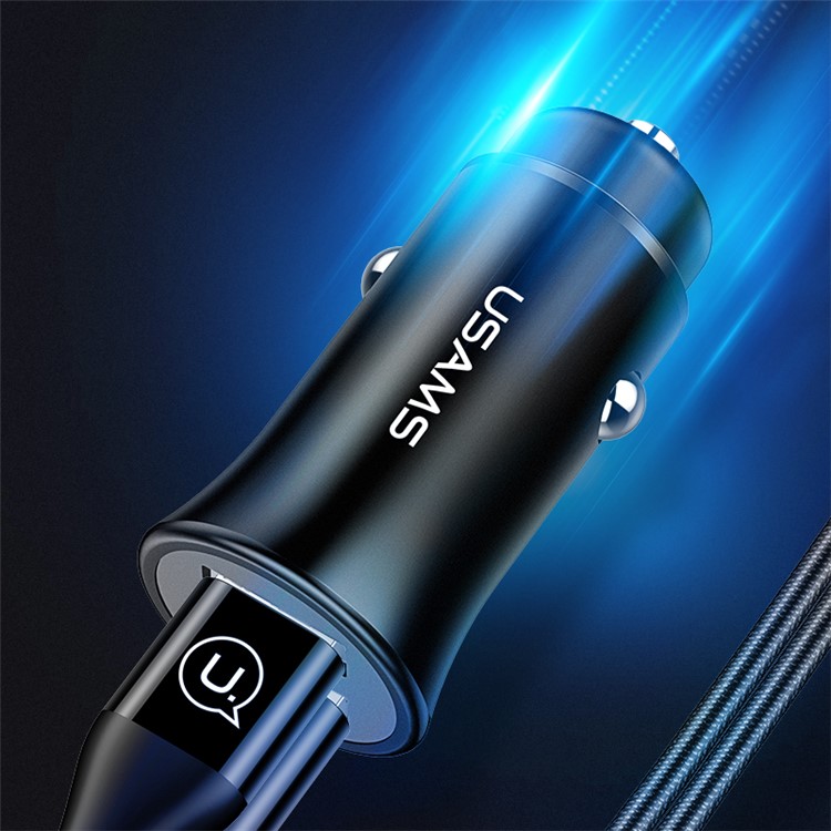 USAMS US-CC051 C3 Mini 3.1A 2-Port Smart Car Charger for iPhone iPad Samsung HTC Sony Huawei LG - Black-2