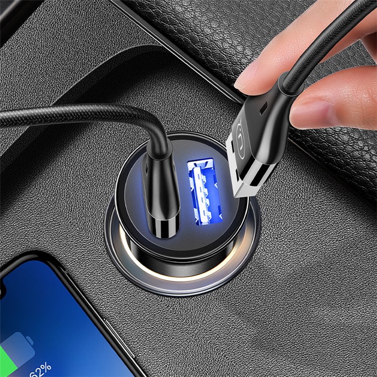 USAMS US-CC051 C3 Mini 3.1A 2-Port Smart Car Charger for iPhone iPad Samsung HTC Sony Huawei LG - Black-3