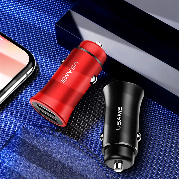 USAMS US-CC051 C3 Mini 3.1A 2-Port Smart Car Charger for iPhone iPad Samsung HTC Sony Huawei LG - Black-6