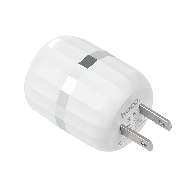 HOCO C41 Wisdom Dual Port USB 2.4A Smart Travel Wall Charger - US Plug-5