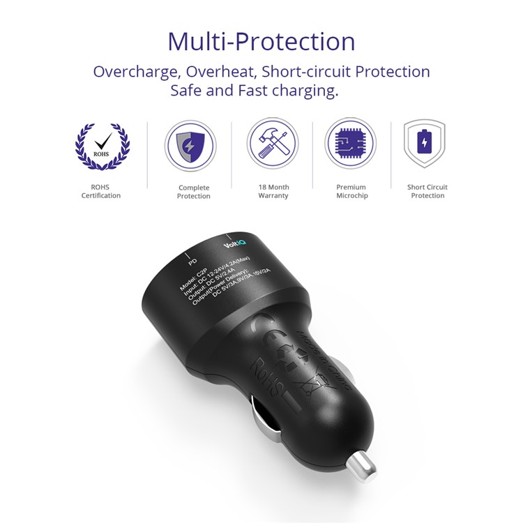 Tronsmart C2P 42W Dual Port Car Charger with Power Delivery via USB Type-C-4