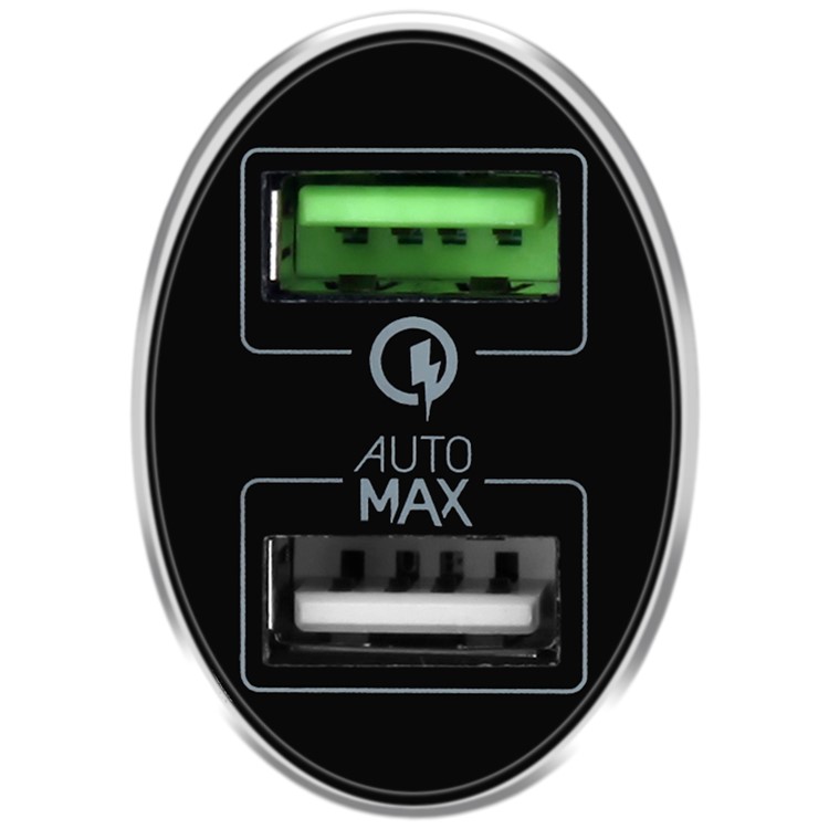 MOMAX UC9 Dual USB Ports Car Charger Adapter with with QC 3.0 - Black-5