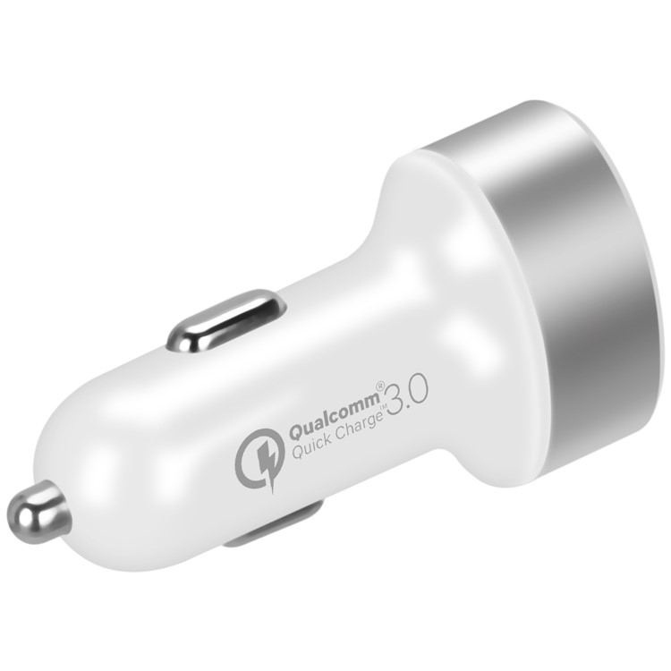 MOMAX UC9 30W Quick Charge QC3.0 Car Charger with 2 USB Output Ports for iPhone Samsung Huawei - White-2