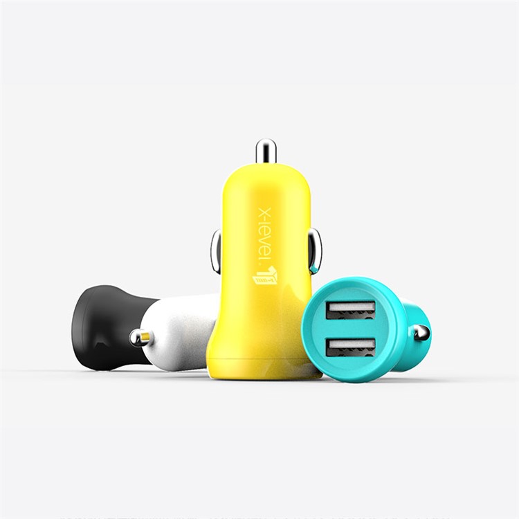 X-LEVEL CCMN-01 2.4A Dual USB Smart Car Charger for iPhone iPad Samsung HTC Sony Huawei LG - Black-4