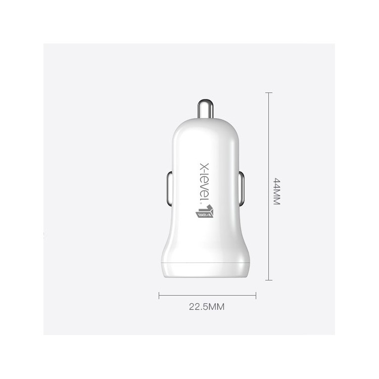 X-LEVEL CCMN-01 Smart 5V 2.4A Dual-Port Car Charger for iPhone Samsung Etc. - White-2