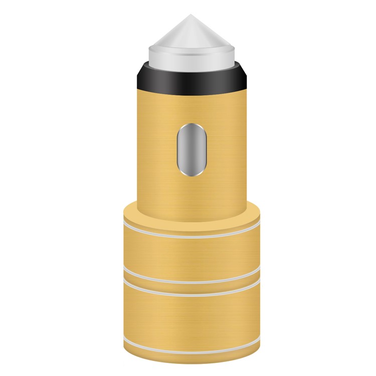 HAT PRINCE E10 Dual Ports 5V 2.1A / 1A USB Metal Car Charger + Emergency Survival Hammer - Gold-3