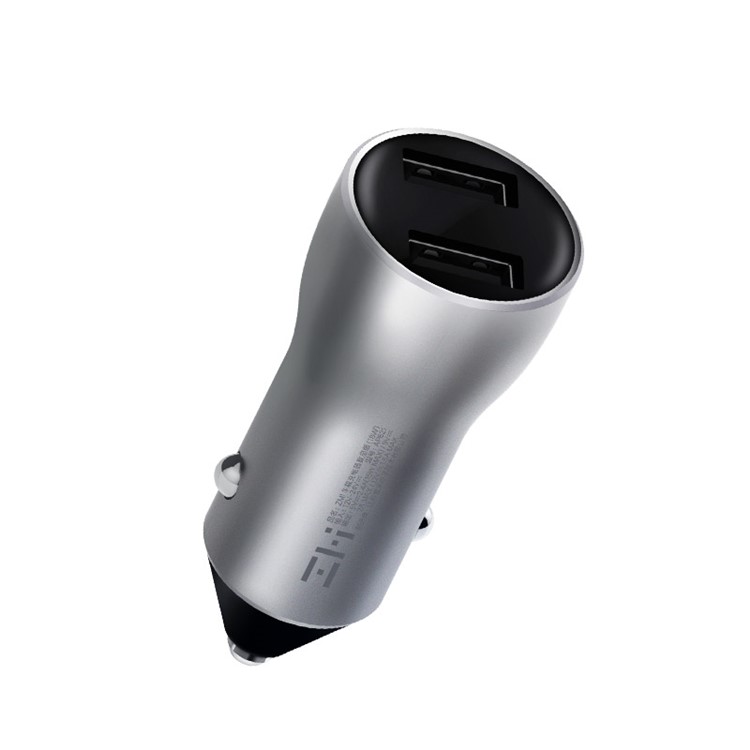 ZMI AP621 18W Dual USB Universal Car Charger with Digital Display for iPhone Samsung Huawei LG Etc - White / Silver-2
