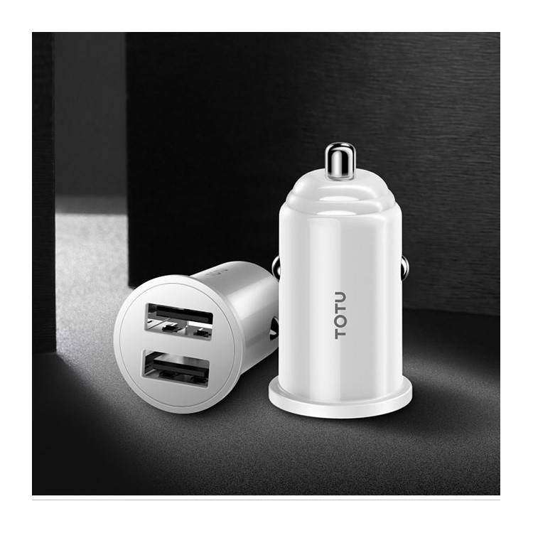Totu dccq-014 dual usb smart mini автомобильное зарядное устройство dc 5 в 3.4a для iphone samsung huawei и т. д. - белый