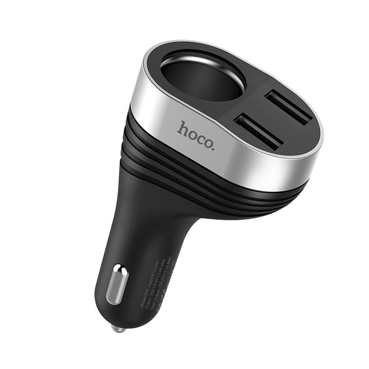 HOCO Z29 Regal Cigarette Lighter 2 USB Ports Car Charger with Digital Display-5