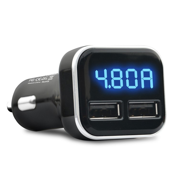 4.8A Dual USB Ports Smart Car Charger with Digital Display-1