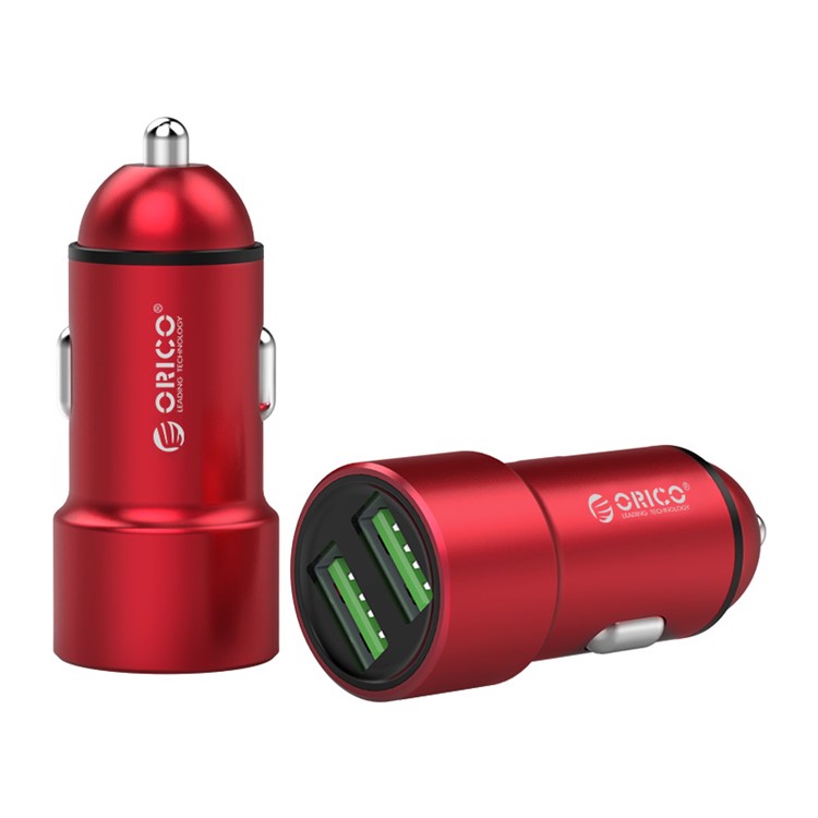 ORICO UPM-2U Dual USB Smart Car Charger for iPhone Samsung Huawei etc. - Red-1