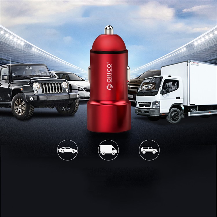 ORICO UPM-2U Dual USB Smart Car Charger for iPhone Samsung Huawei etc. - Red-11