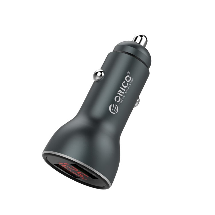 ORICO UPF-K2 30W Dual-USB Fast Car Charger with LED Display for iPhone Samsung Huawei etc. - Black-3