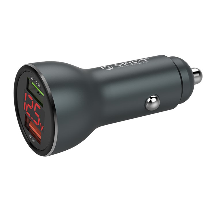 ORICO UPF-K2 30W Dual-USB Fast Car Charger with LED Display for iPhone Samsung Huawei etc. - Black-4