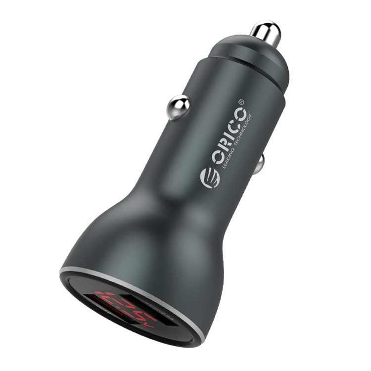 ORICO UPF-K2 30W Dual-USB Fast Car Charger with LED Display for iPhone Samsung Huawei etc. - Black-5