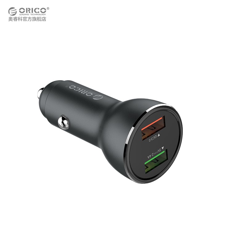 ORICO UPF-Q2 Dual USB Rapid Car Charger for iPhone Samsung Huawei etc. - Black-2