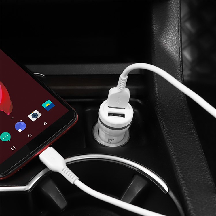 HOCO Z27 Dupla Porta USB 2.4A Carregador De Carro + Cabo De Carregamento Tipo-c Para Huawei Samsung Etc.-10