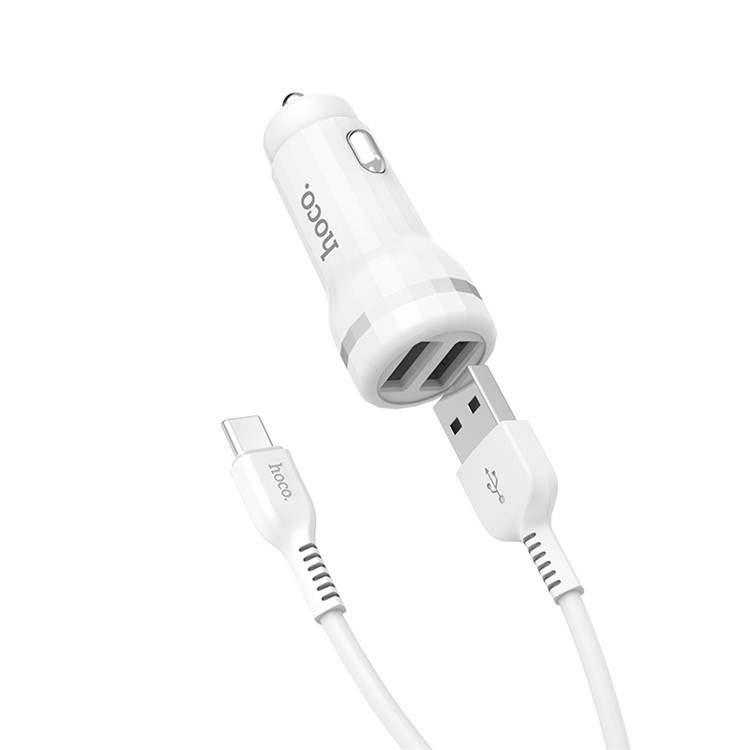 Hoco Z27 Dual Usb-anschluss 2.4A Auto Ladegerät + Typ-c-ladekabel Für Huawei Samsung Usw.-3