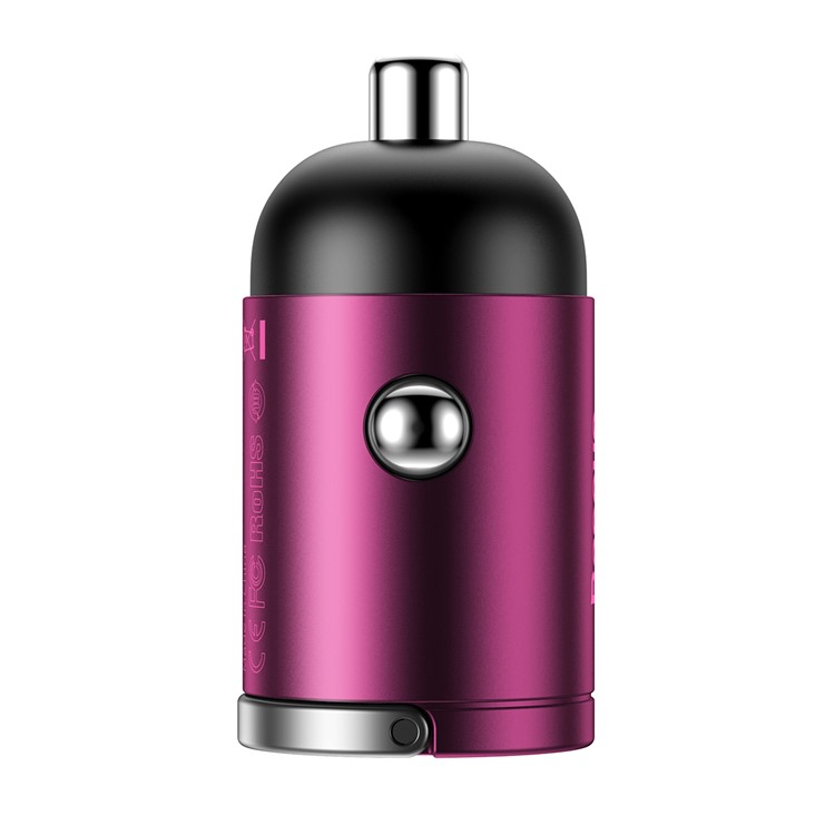 BASEUS Mini PD 3.0 Type-C Car Charger QC 3.0 30W PPS Quick Charge Car Adapter - Pink-3