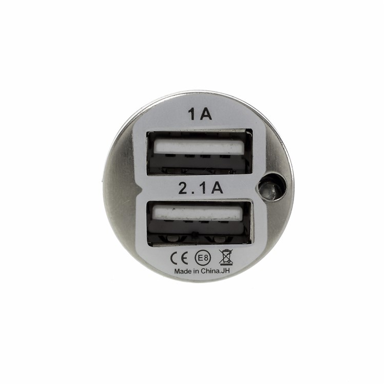 2.1A/1A Dual-USB-Port Car Charger for iPhone iPad Samsung Sony Etc - White-3