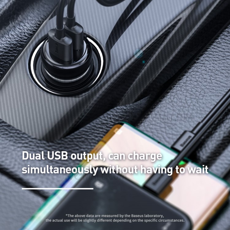 BASEUS T Type S-16 Wireless Bluetooth MP3 Player Dual USB Car Charger (English Version) - Black-4