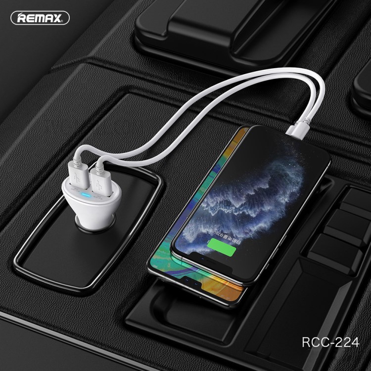 REMAX RCC-224 Noah 2.4A 12W Dual USB Car Charger-2