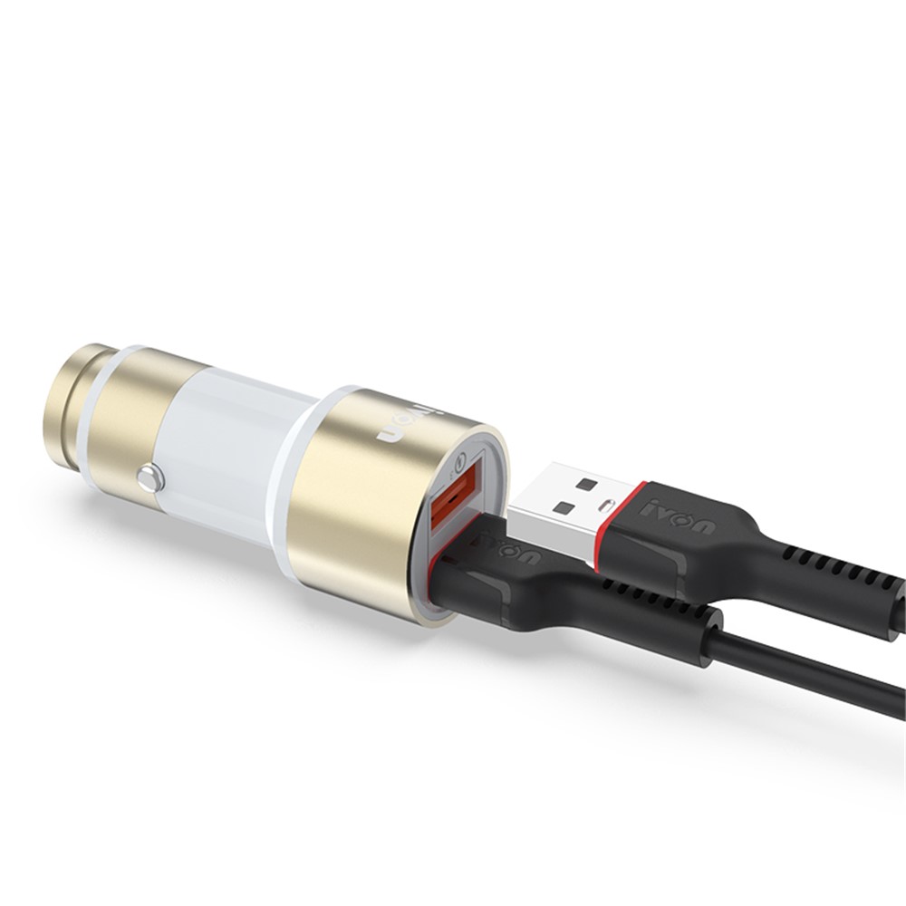 IVON CC33 36W 6A QC 3.0 Dual USB Fast Charging Cigarette Lighter Car Charger Adapter-3