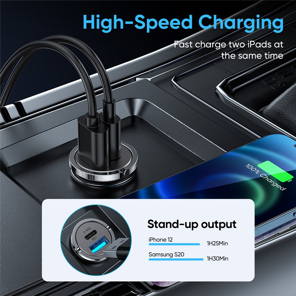 Joyroom C-A35 45W Ring Design Dual Port Mini Fast Charger - Deslustre