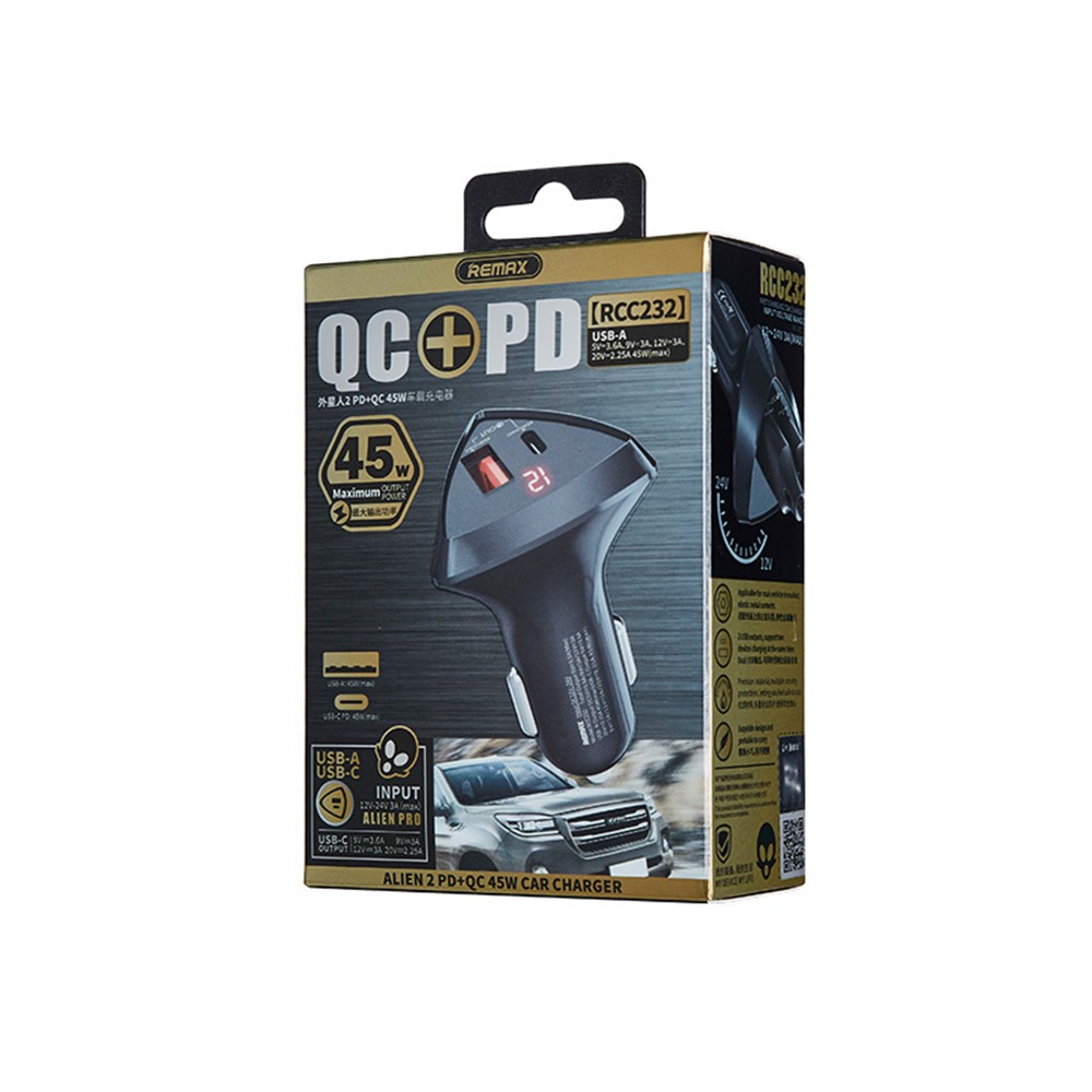 REMAX RCC232 45W PD + QC Fast Charging Mobile Phone Car Charger Adapter-9