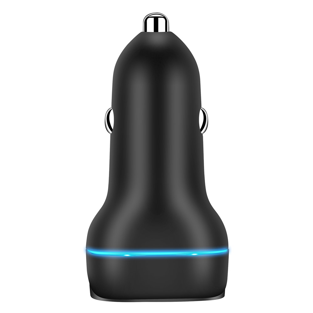 PD+QC 36W Dual Port Car Charger Fast Charging Adapter with LED Indicator for iPhone/Xiaomi/Huawei - Black-6