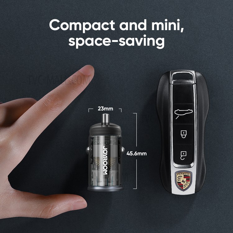 JOYROOM C-A43 Dual Port PD 20W Car Charger Quick Charge QC3.0 Fast Charging Adapter for Samsung iPhone-7
